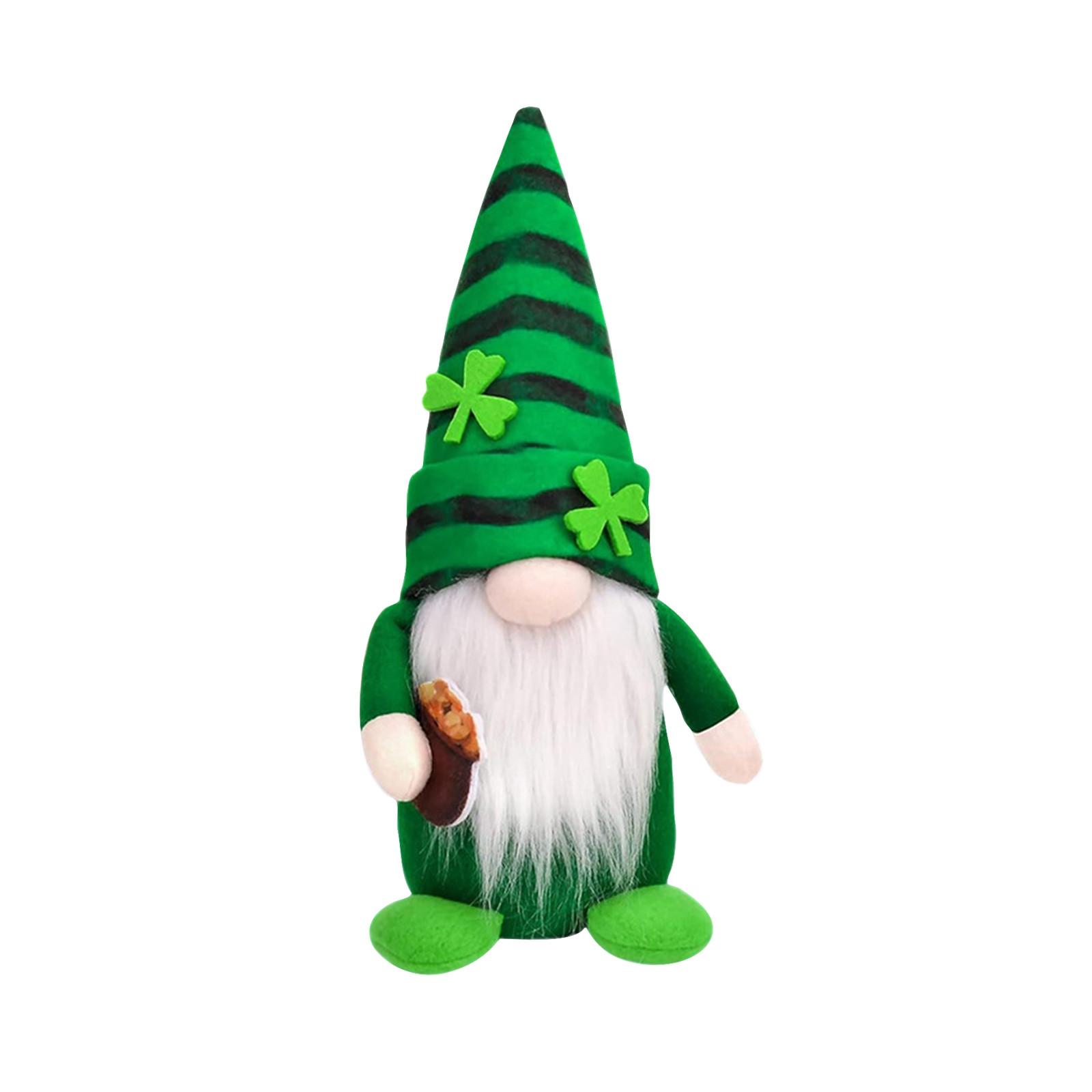 

Green St. Patrick s Day Gnome Plush Tomte Doll, St. Patrick s Day Decor, Faceless Elderly Irish Festival Tiered Tray Decor One Size