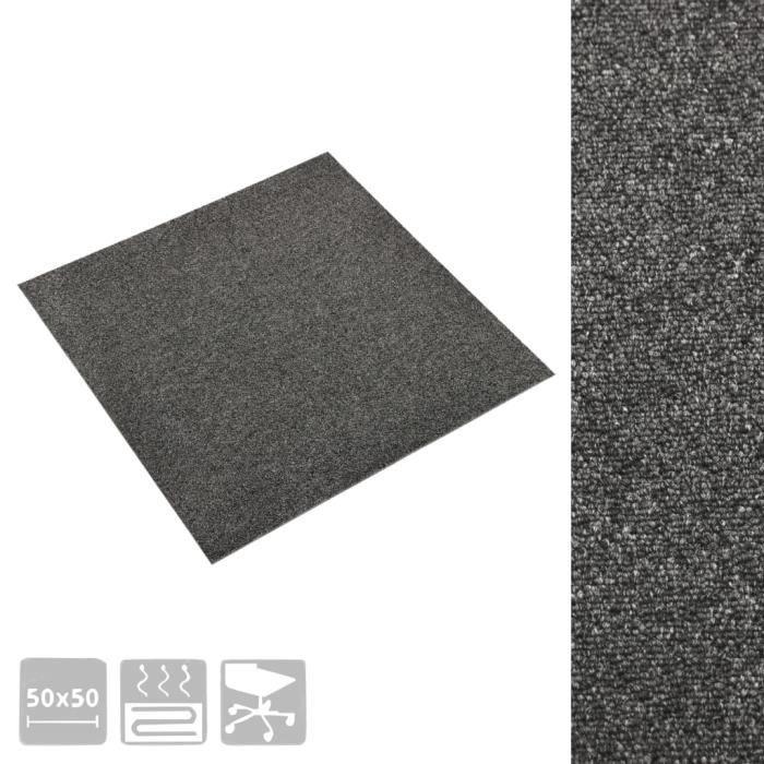 Dalles de tapis de sol - vidaXL - 20 pcs - 50x50 cm - 5 m² - Anthracite - Polypropylène