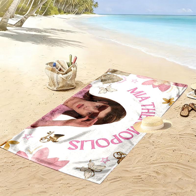 Anne Hathaway Print Beach Towel, Large Soft Quick Dry Towel for Beach Camping Swimming