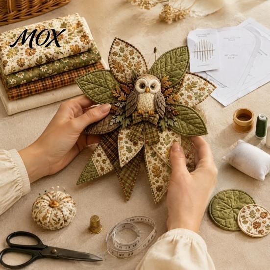 Kits de Costura Completos con Instrucciones Parche Grande Patchwork Kit DIY, Granja de Tela Estilo Retro Decoraciones Puerta Animal Artesanía Kit para