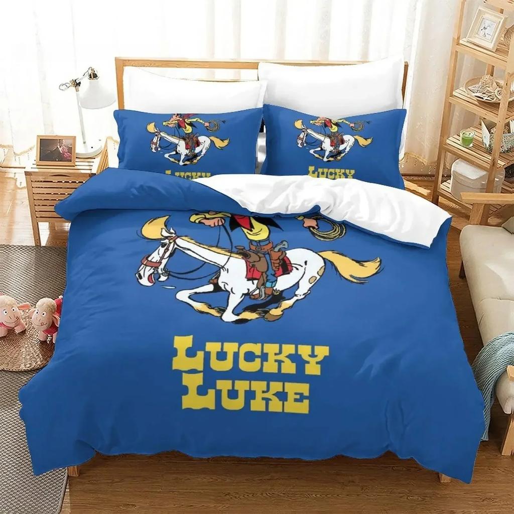 New Lucky Luke Bedding Set Single Twin Full Queen King Size Bed Set Adult Kid Bedroom Duvet Cover Sets 3D Bed Sheet Set