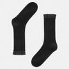 Miu Series Mary Jane Ballet Style Mid-Calf Double Needle Lace Socks for Women - Black & White, Versatile for Autumn & Spring.