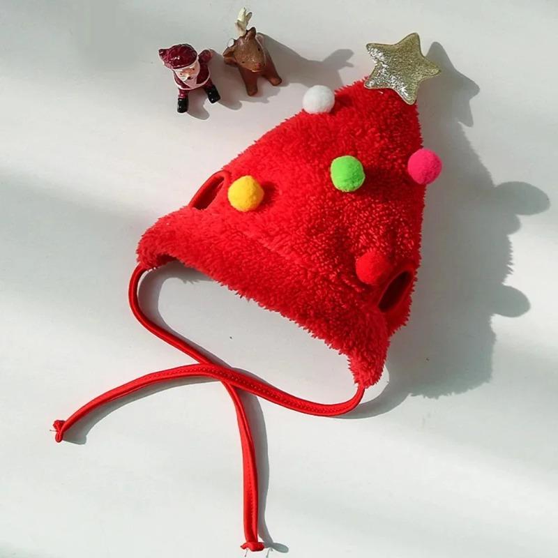 1Pcs Funny Dog Christmas Hat Pets Santa Bibs New Year Party Cosplay Costume Puppy Cap Cute Cats Bandana Clothes Accessories Gift