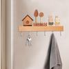 Wall Mounted Key Racks Towels Hooks Showers Wood Clothes Hooks Hanger Clothes Hooks Holder Rustic Wall Decoration With 6 Hooks