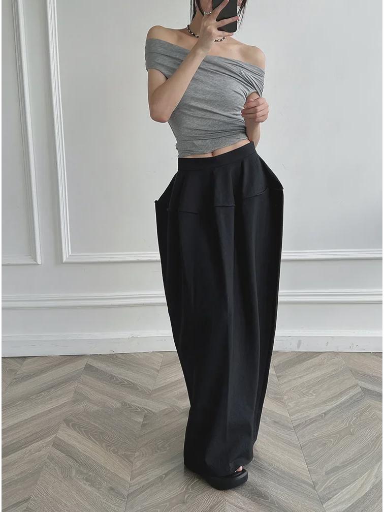 [Final Sale, No Refunds] 3D Rotating Cut Modal Elastic One-Shoulder Top - Sexy, Slim, Early Spring Collection