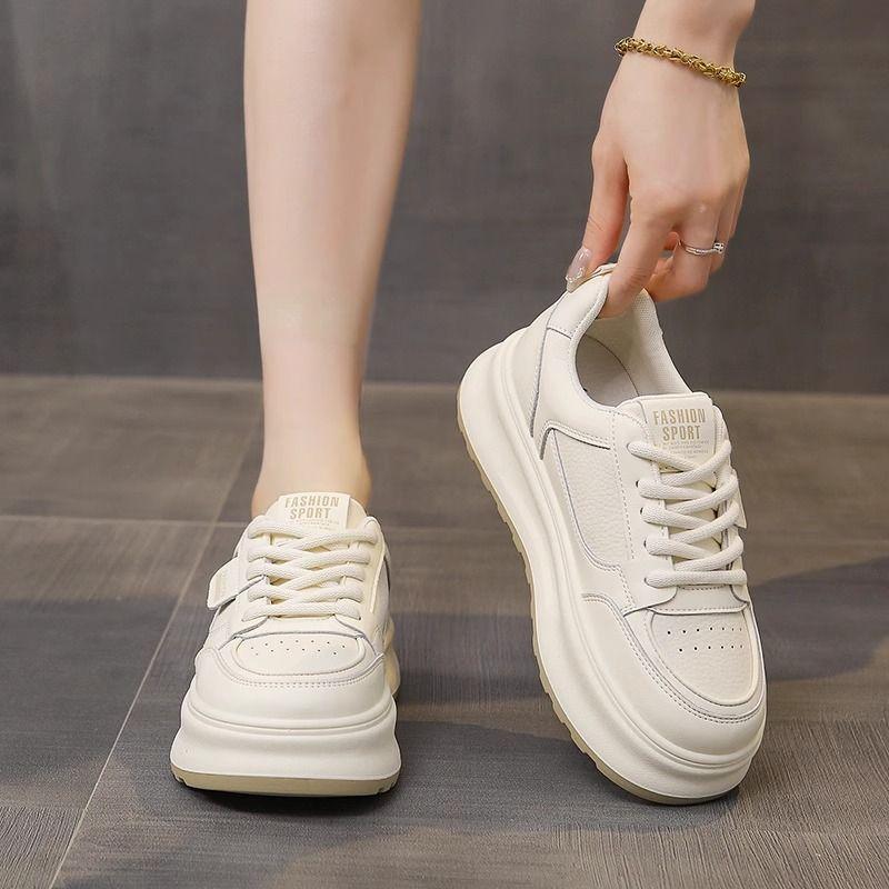 2025 Spring and Autumn New Popular Little White Shoes Women's Shoes Versatile Casual Board Shoes Niche Height-increasing Platform Single Shoes