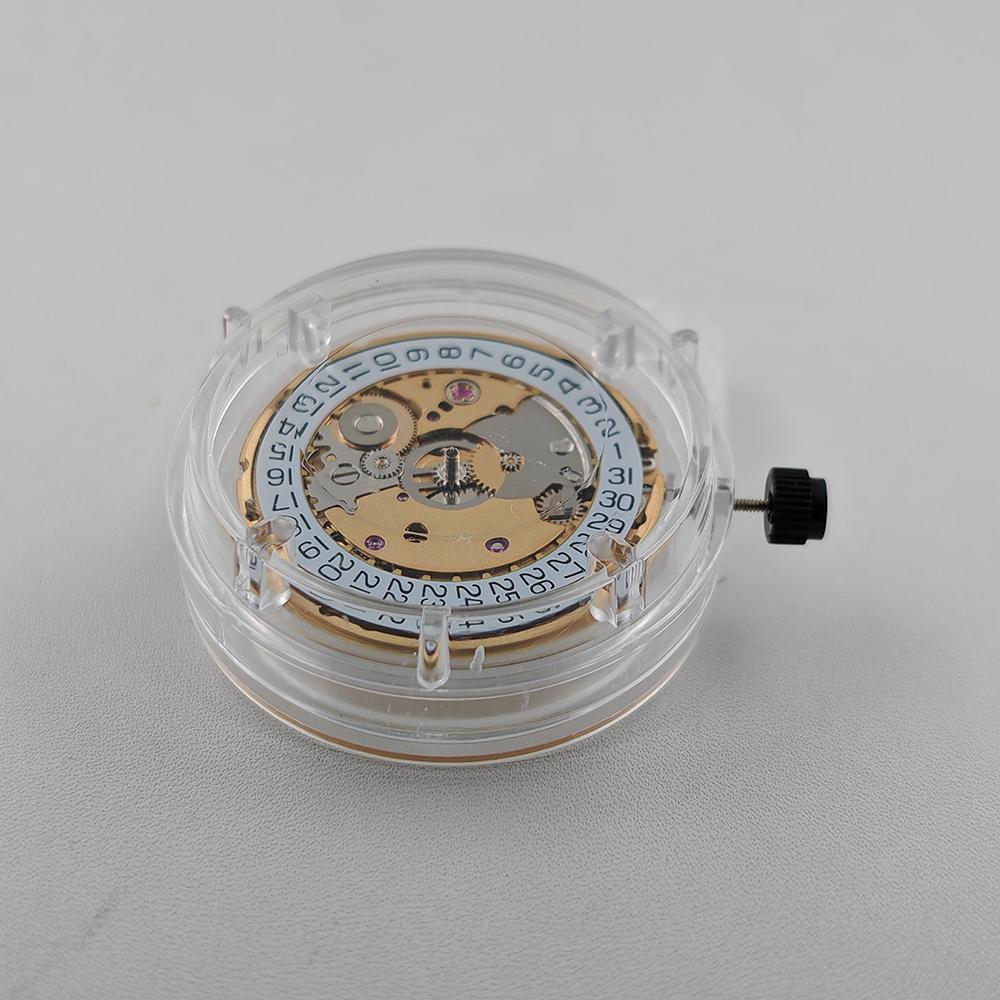 Genuine HK PT5000 Automatic Mechanical Movement High Accuracy 25 Jewels Golden PT5000 Movement White 3H Date Modification Parts