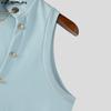 INCERUN Oversized Men Cutout Neck Sleeveless Texture Casual Tank Tops