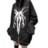 Harajuku Y2K Devil Wings Hoodie Jacket In Black – Unisex Autumn Style with Zipper and Hood