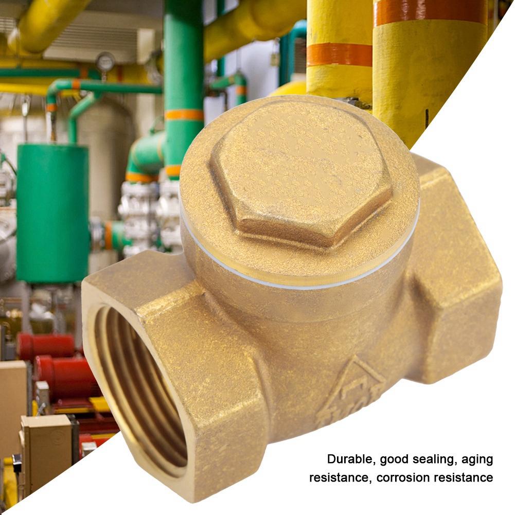 Golden Brass One Way Female Thread Swing Check Valve Brass Check Valve Parts (DN15)