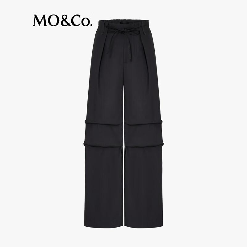 MO&Co. Deconstructed Drawstring Low-Waist Pleated Pants