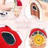 Plush Farm Animal Playset Ith Stuffed Farm Animal Portable Soft Barn Toy with Built In Mirror for 0-12 Months Baby