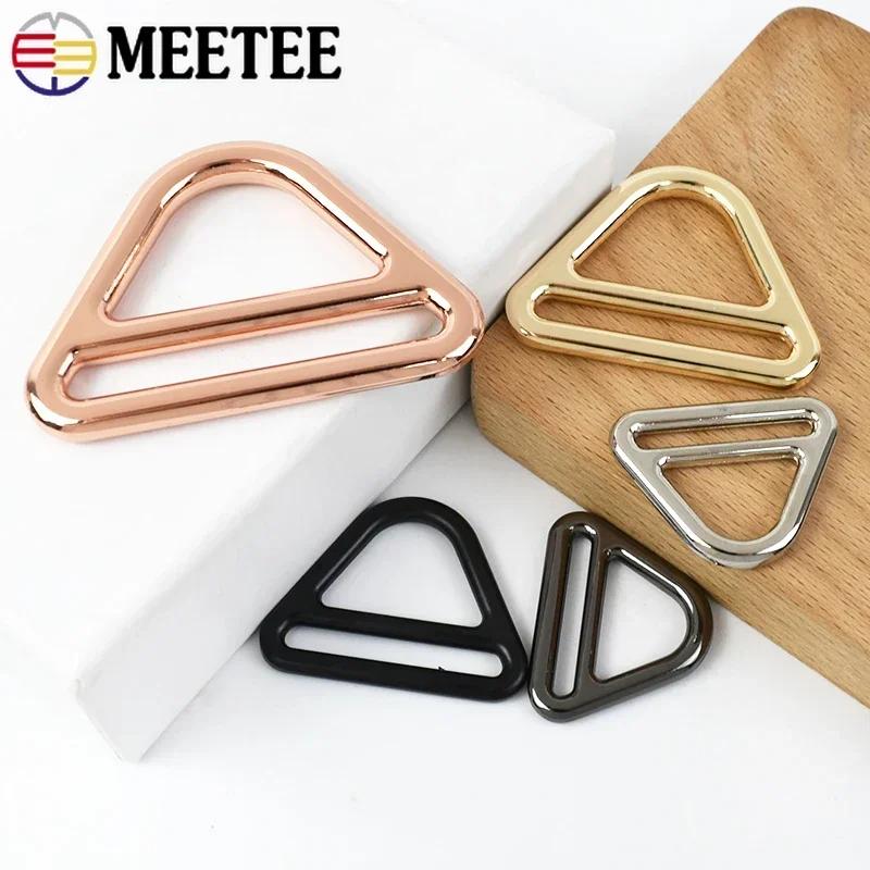 2/5/10Pcs Meetee 25-50mm Metal O Rings Buckle Tri-glide Slider Clasp Bag Strap Connect Buckles Belts Adjust Hook DIY Accessories