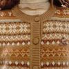 Teenie Weenie Women's Fair Isle Jacquard Round Neck Knit Cardigan