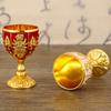 Wine Glass, Carved Mini Spirit Vodka Cup, Vintage Alloy Portable White Wine Goblet, Creative Wedding Party Decoration, 30ml,1pcs