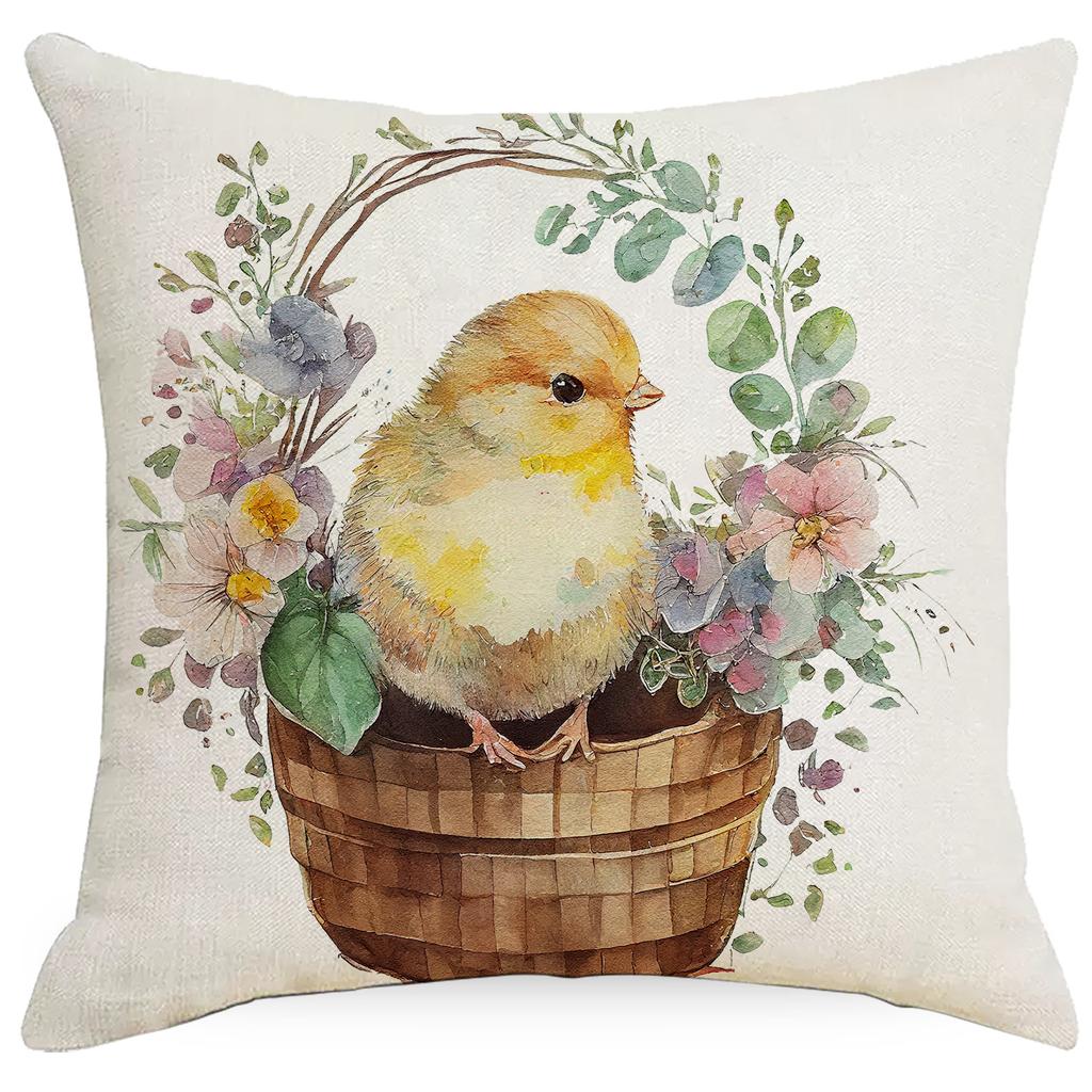 New Easter Pillowcase Spring Retro Rabbit Easter Egg Decorative Pillow Sofa Cushion Cover