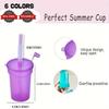 Neon Sipper Cups Reusable Spill-Proof Drinking Cups With Lids And Straws For Birthday Party Travel Xmas Juice Mug Water Bottle