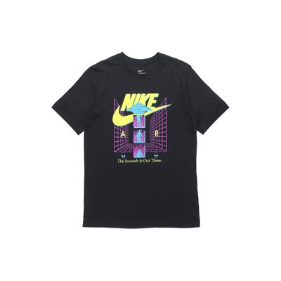 Camiseta de Gola Redonda Atlética com Logo Estampa Alienígena Masculina Tops Preto CU6949-010