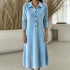Women's Velvet Dress V-Neck Color Casual Fashion Dress for Daily Wear and Parties