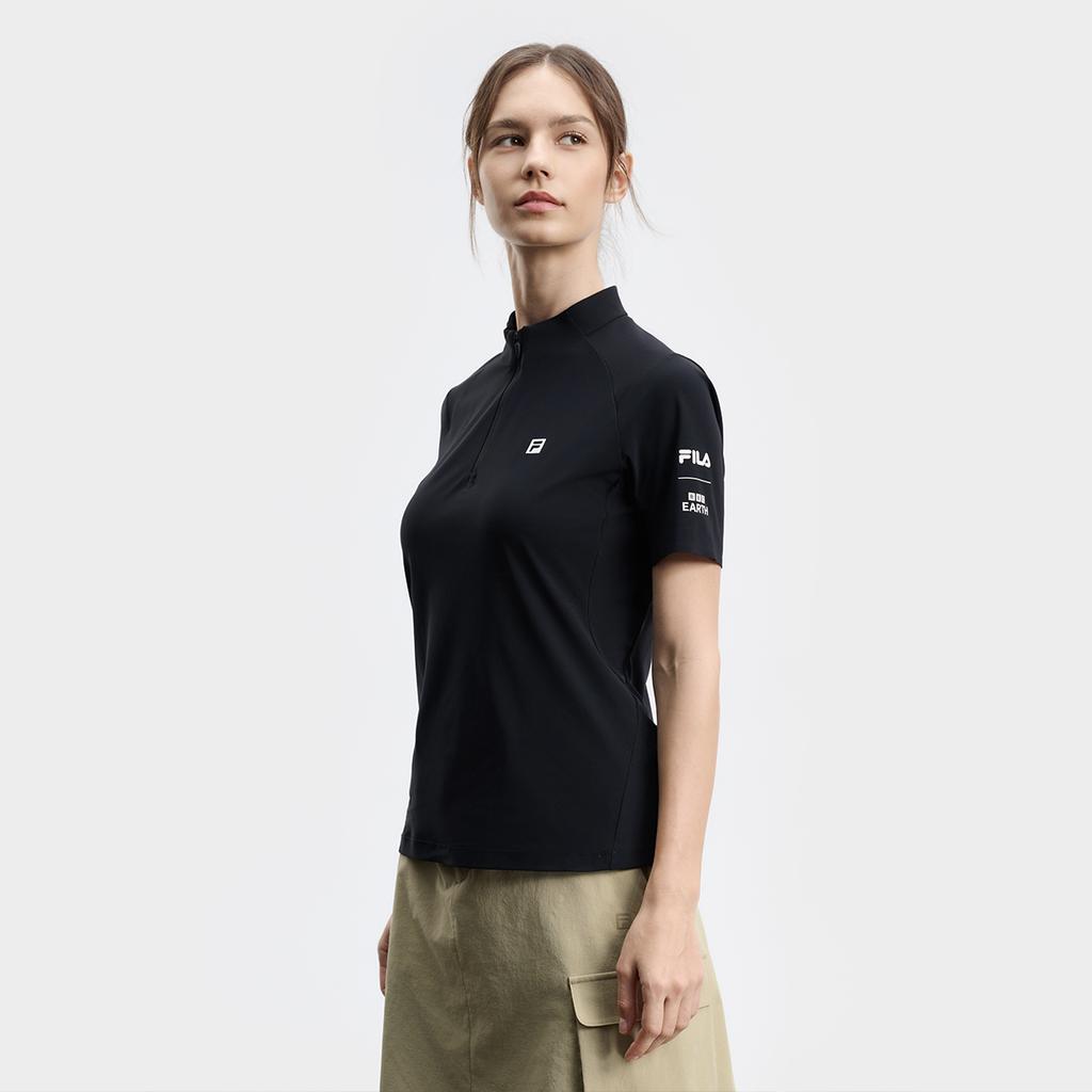 New FILA X BBC EARTH Athletics T Shirt Women's Pitch Black A11W437103FBK