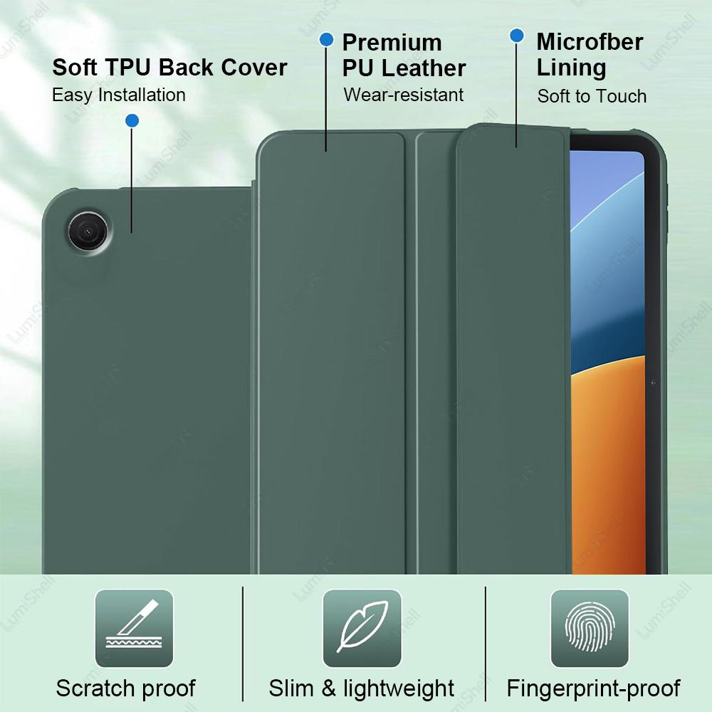 Hülle Für Xiaomi Redmi Pad 2 SE 9.7" 2026 PU-Leder Weiche Silikon-Rückseite Faltständer Magnetische Auto-Schlaf / Aufwachfunktion