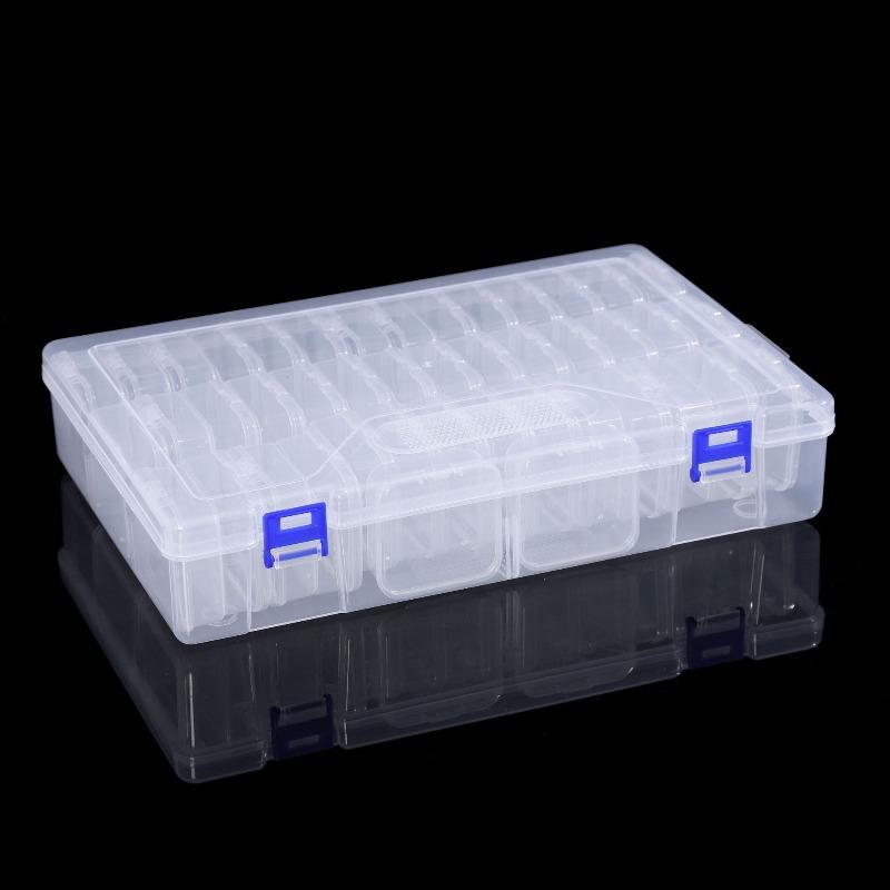 Small Bead Necklace Plastic Storage Box - Mini Necklace Storage Container with Hinged Lid - Rectangular Craft Supplies Box