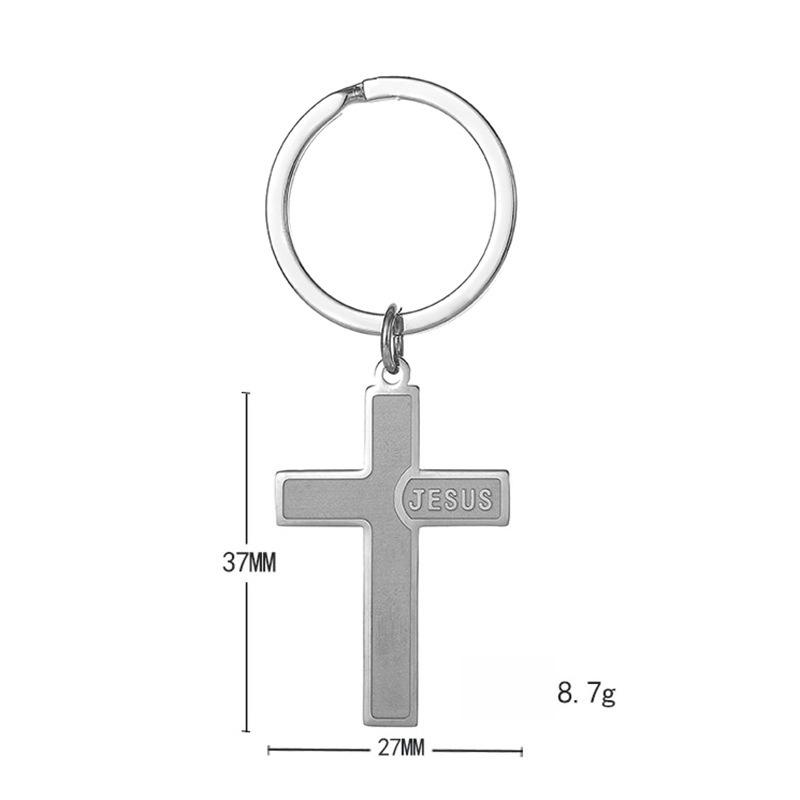 Portachiavi Minimalista a Forma di Croce in Acciaio Inossidabile Design Semplice e alla Moda Robusto Portachiavi per Auto Pendente Pratico per l'Uso Quotidiano