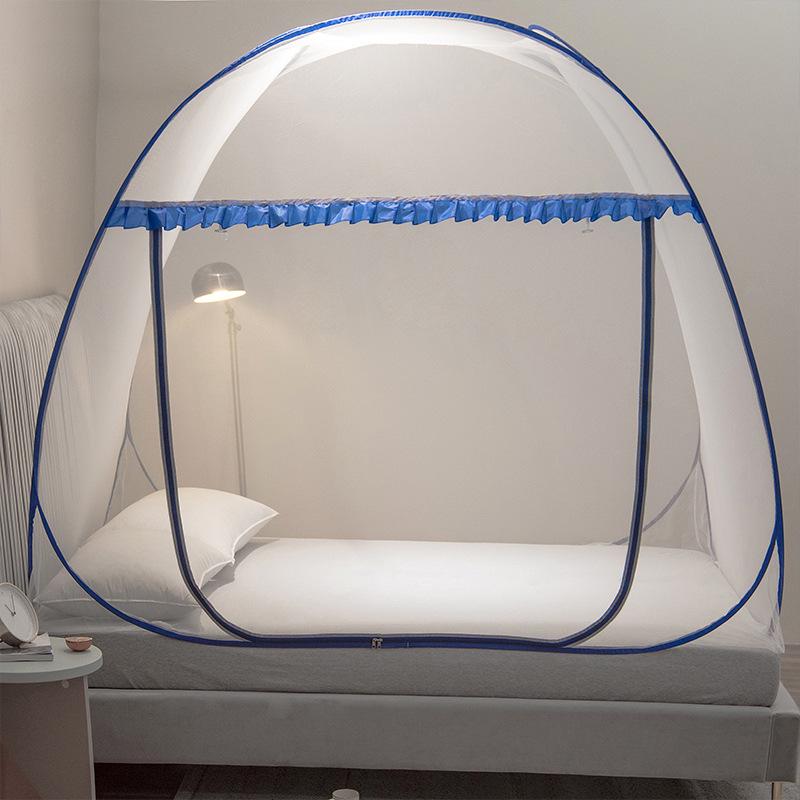 Foldable Yurt Mosquito Net - No Installation Needed, Single/Double, Simple Style for Home & Student Use