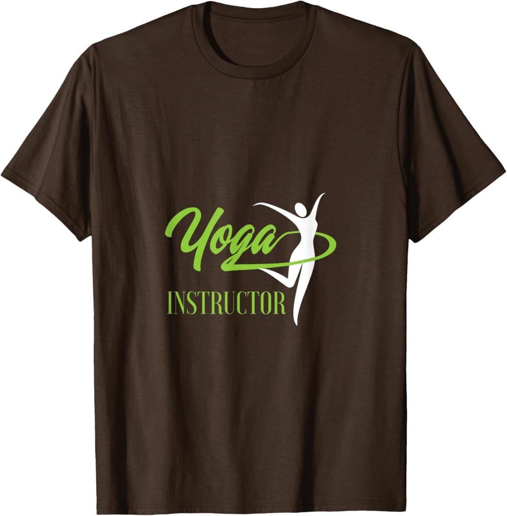 Yoga Instructor Silhouette Graphic TShirt Breathable Cotton Casual Short Sleeve Tee for Yoga Teacher