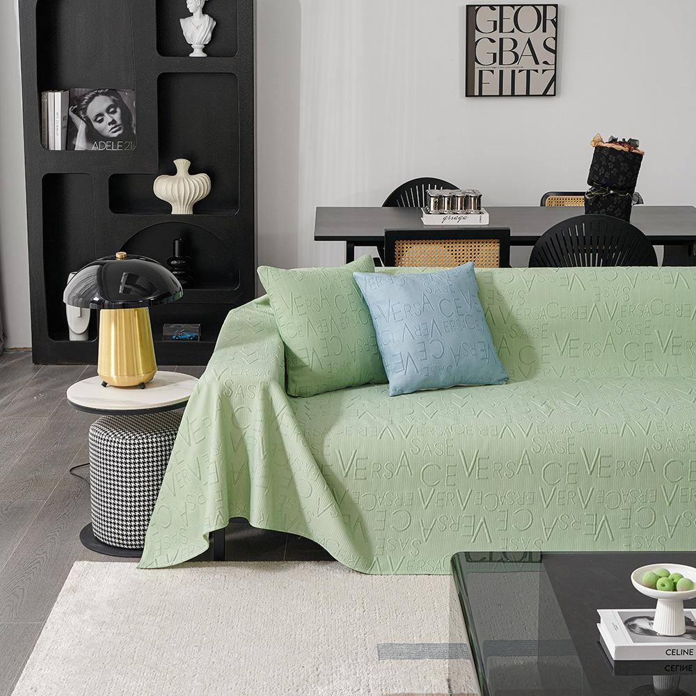 Cool Feeling Faux Leather Summer One-Piece Sofa Towel Simple Modern Sofa Cover Anti-Scratching Machine Washable