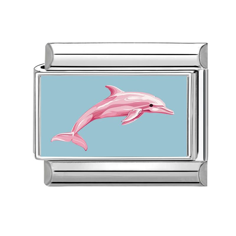New Blue Sea Fishtail Dolphin Turtle Blueberry Music Tape Italian Charm Link Fit 9mm Stainless Steel Bracelet DIY Making Gift
