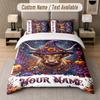 Halloween Theme Custom Text Or Name 3Pcs Bedding Set 1 Flat Sheet & 2 Pillowcases Personalized Home Bedding