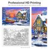 Frame Painting By Numbers Kits Christmas Gift Coloring By Numbers For Adults Home Decoration Snow House 40x50