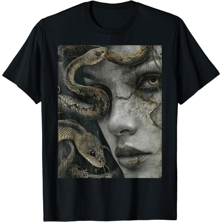 ALzvuLg Медуза Греческая Мифология Оккультный Страшный Темный Гранж Арт Футболка XXXXXL разноцветный