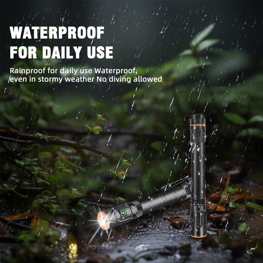 USB Rechargeable LED Flashlight Super Bright 6 Modes XPE Torch with Pen Clip Magnet Work Light Outdoor Camping Fishing Lantern