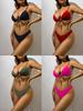 Bikini Sexy de Dos Piezas para Mujer, Color Sólido, Push-up