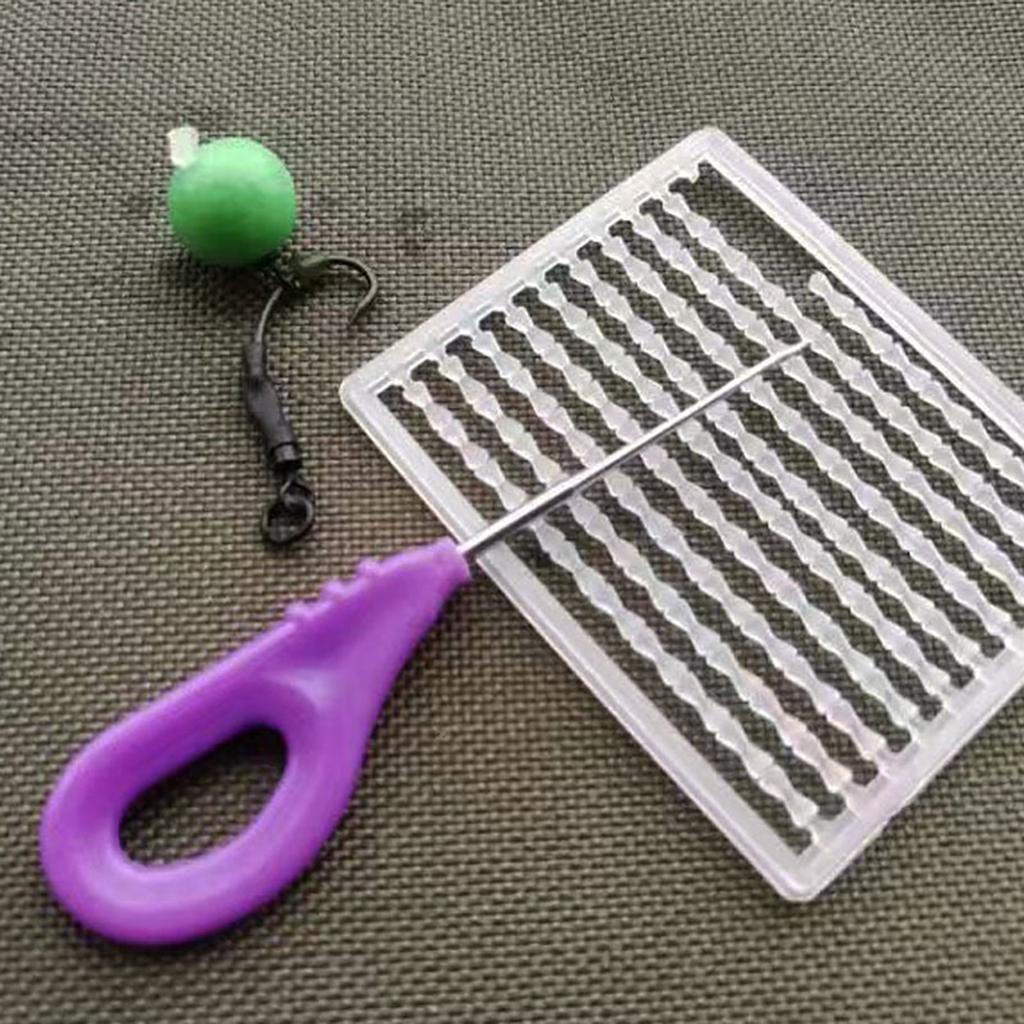 Carp Fishing Rig Wide Gape Hook with Leader and Anti Tangle Sleeve Fishing Ronnie Rig Hook Carp Fishing Leader Hook