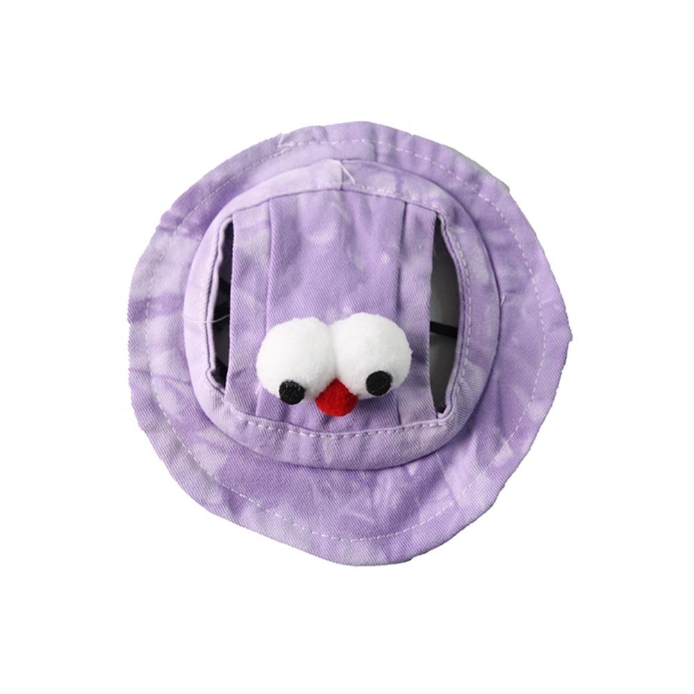 Colorful Adjustable Cat Bucket Hat Round Brim with Ear Holes Pet Sun Hat Breathable Dog Caps for Small Dogs Cats