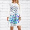 Women Casual Dress Oil Painting Flowers Print Dresses For Women O-neck Short Sleeve Dress Plus Size
