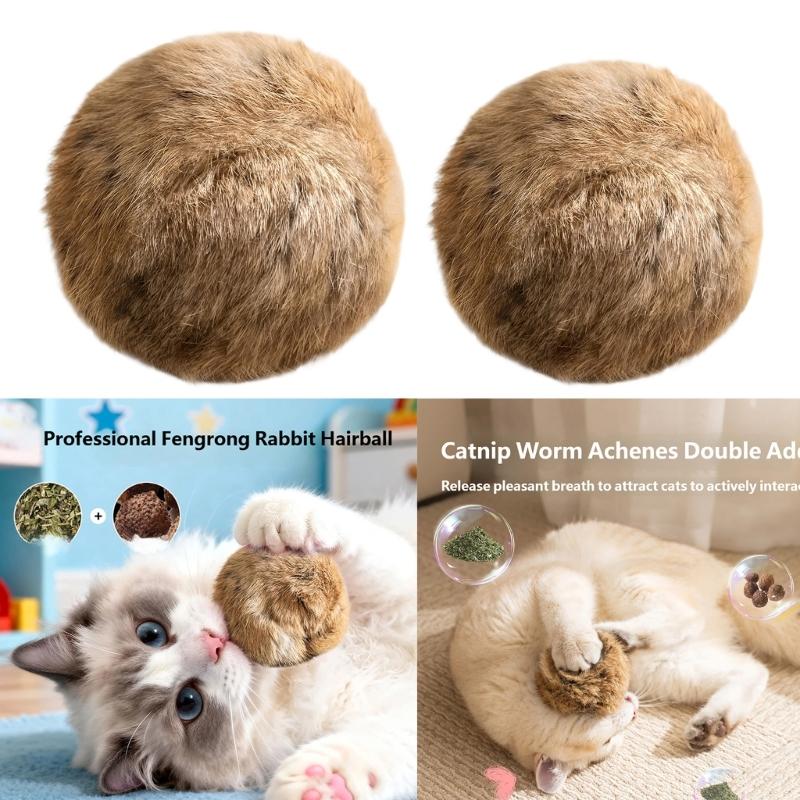 Biodegradables Cotton Cats Rolling Ball Toy Ensuring Quiet Operations For Night Entertainment And Pet Safety
