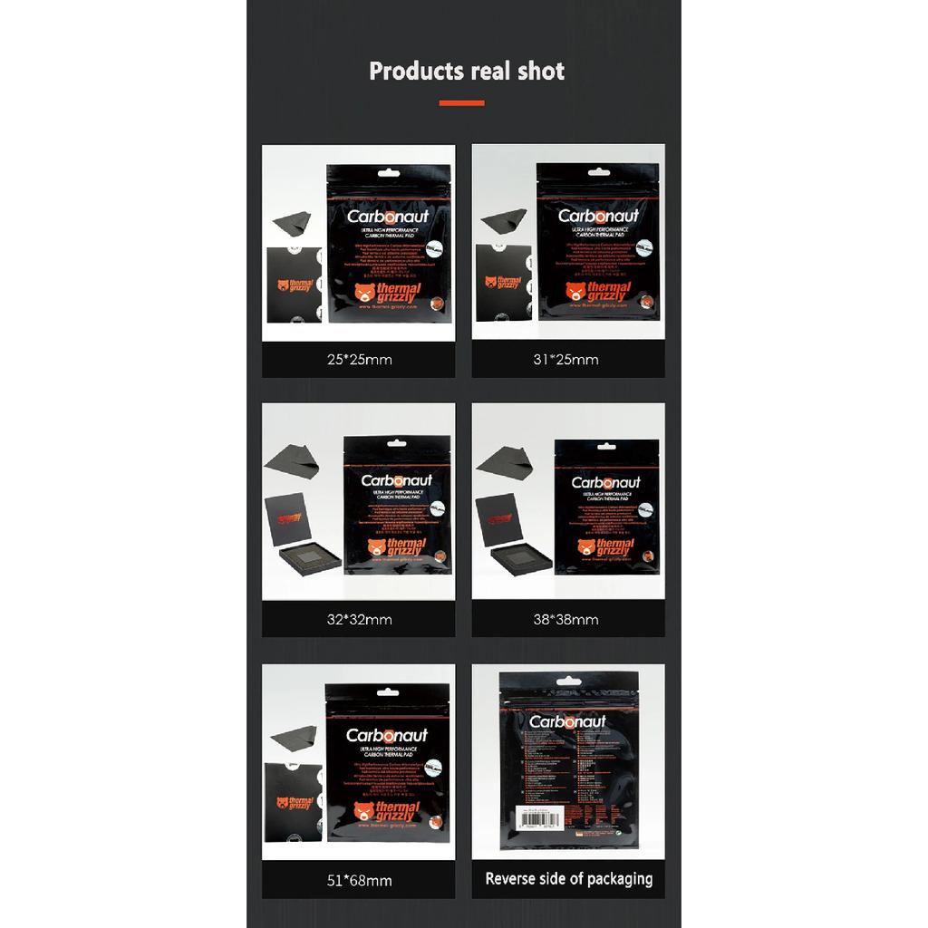Thermal Grizzly Carbonaut 0.2mm Carbon Thermal Pad Non-Adhesive Flexible Reusable CPU/GPU/PS4/Motherboard Thermal Silicone Pad
