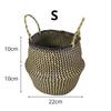 Nordic Foldable Seagrass Storage Basket Patchwork Seagrass Garden Flower Pot Planter Laundry Basket