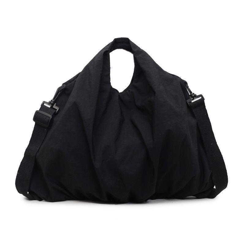 Cool solid color pleated underarm bag simple commuting large capacity new handbag shoulder bag casual shopping bag