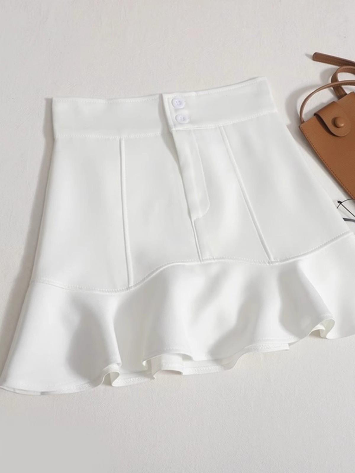 

Женская весенняя юбка А-силуэта «рыбий хвост» с краем в виде лепестка лотоса 2XL