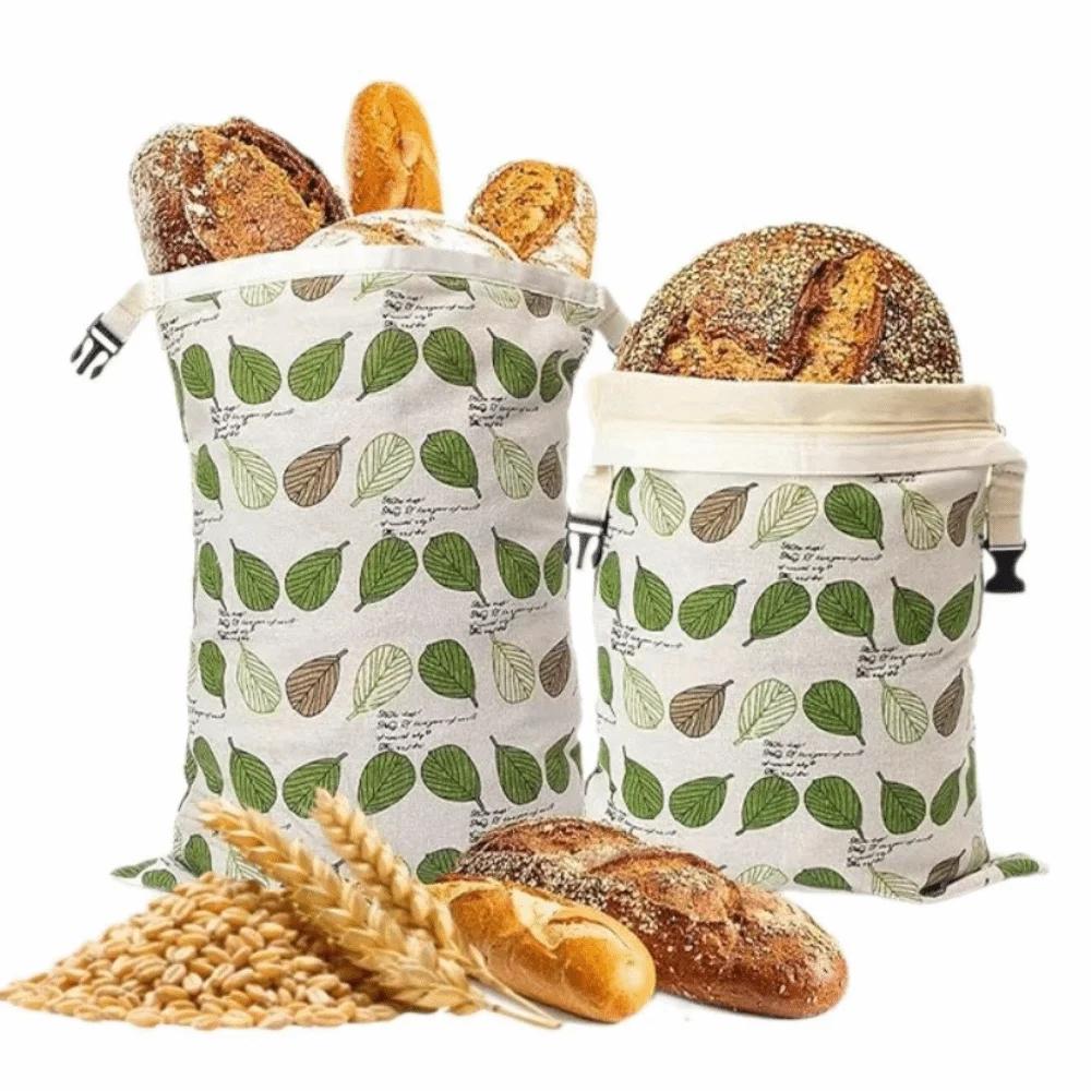Reusable Beeswax Bread Bags Beeswax Coated Large Capacity Sourdough Bread Bags Freshness Preservation Lock Closure