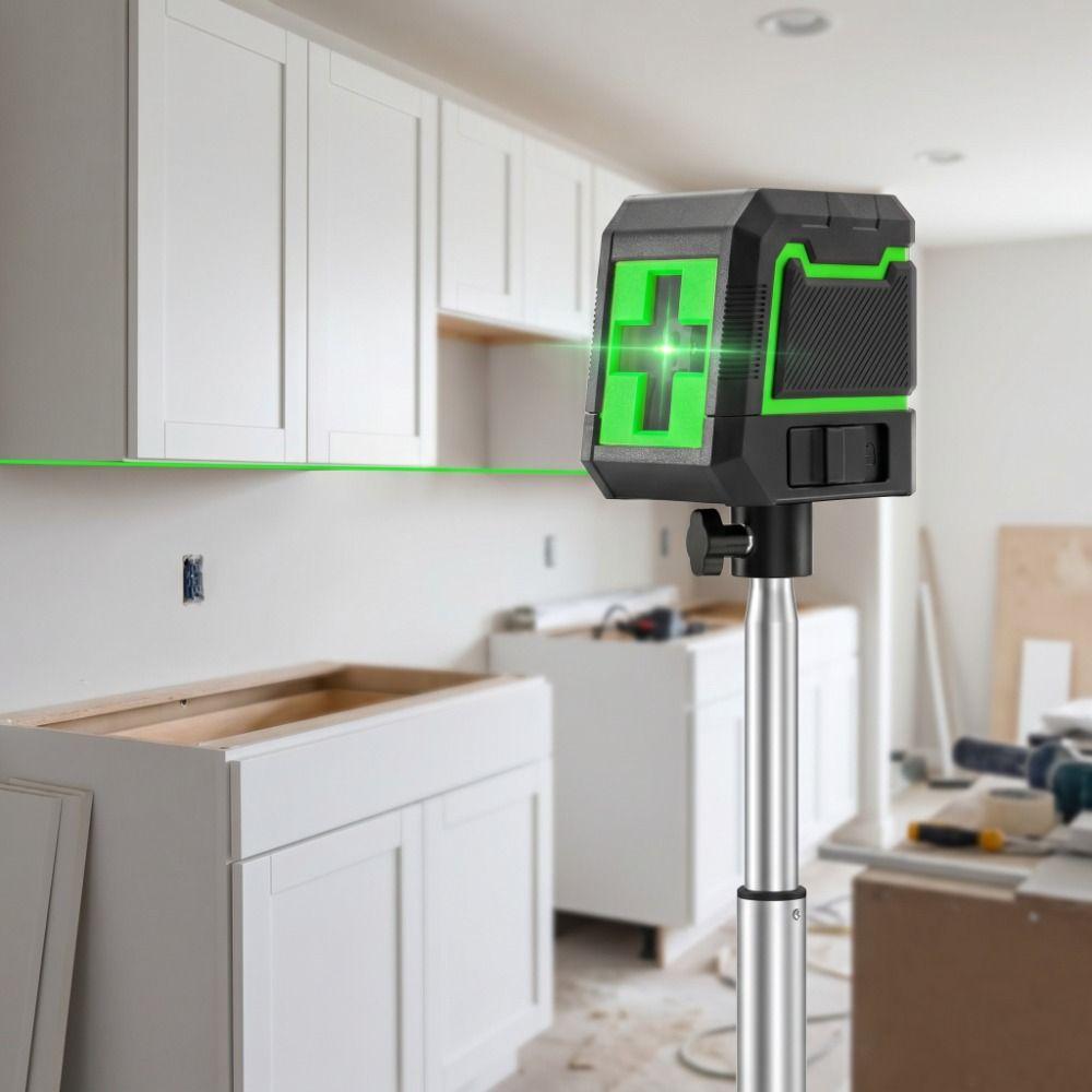 Horizontal Vertical Line Measuring Laser Ruler 2Line Laser Level Measuring Tool Household