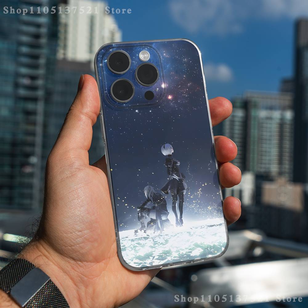 Y-YoRHa No 2 Type B Phone Case For iPhone 16,15,17,12,13,14,11 Max,Pro,Plus,X,XS,XR,SE4,E Mini Transparent Cover