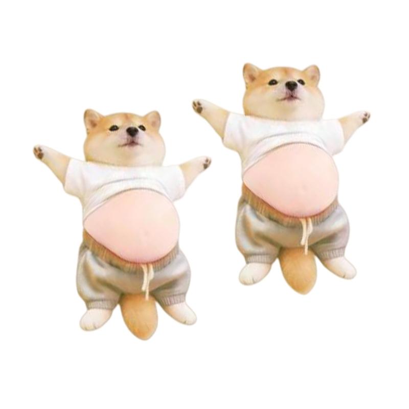 

Shiba Inu Fun Belly Dog Squeeze Toy Sticker with Soft Material for Anxiety Relief Play Anywhere