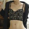 French Embroidered Underwear Set, Fish Bone Bra, Sling Vest, Women's Outer Wear, Beautiful Breasts, Pure Desire, Wind Support