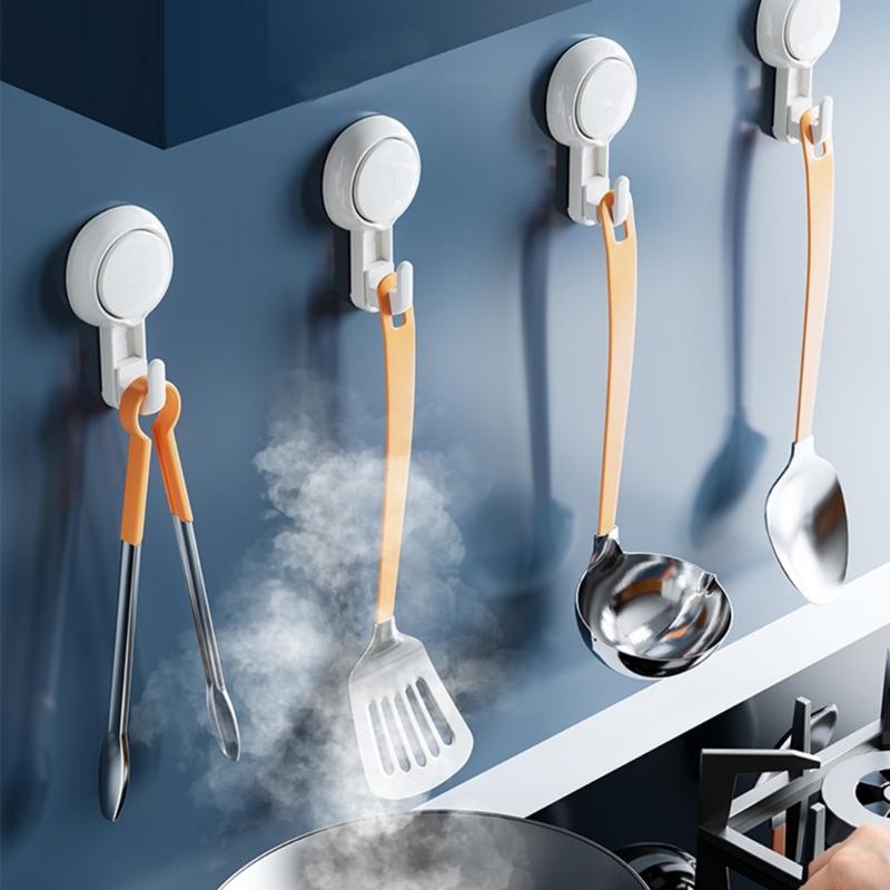 4er-Pack Hochfeste Vakuum-Saug-Duschhaken Effiziente Badezimmer-Wandhänger für Handtücher, Bademäntel, Küchenutensilien